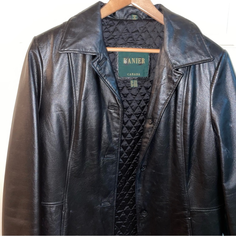 Danier Black Leather Trench Coat